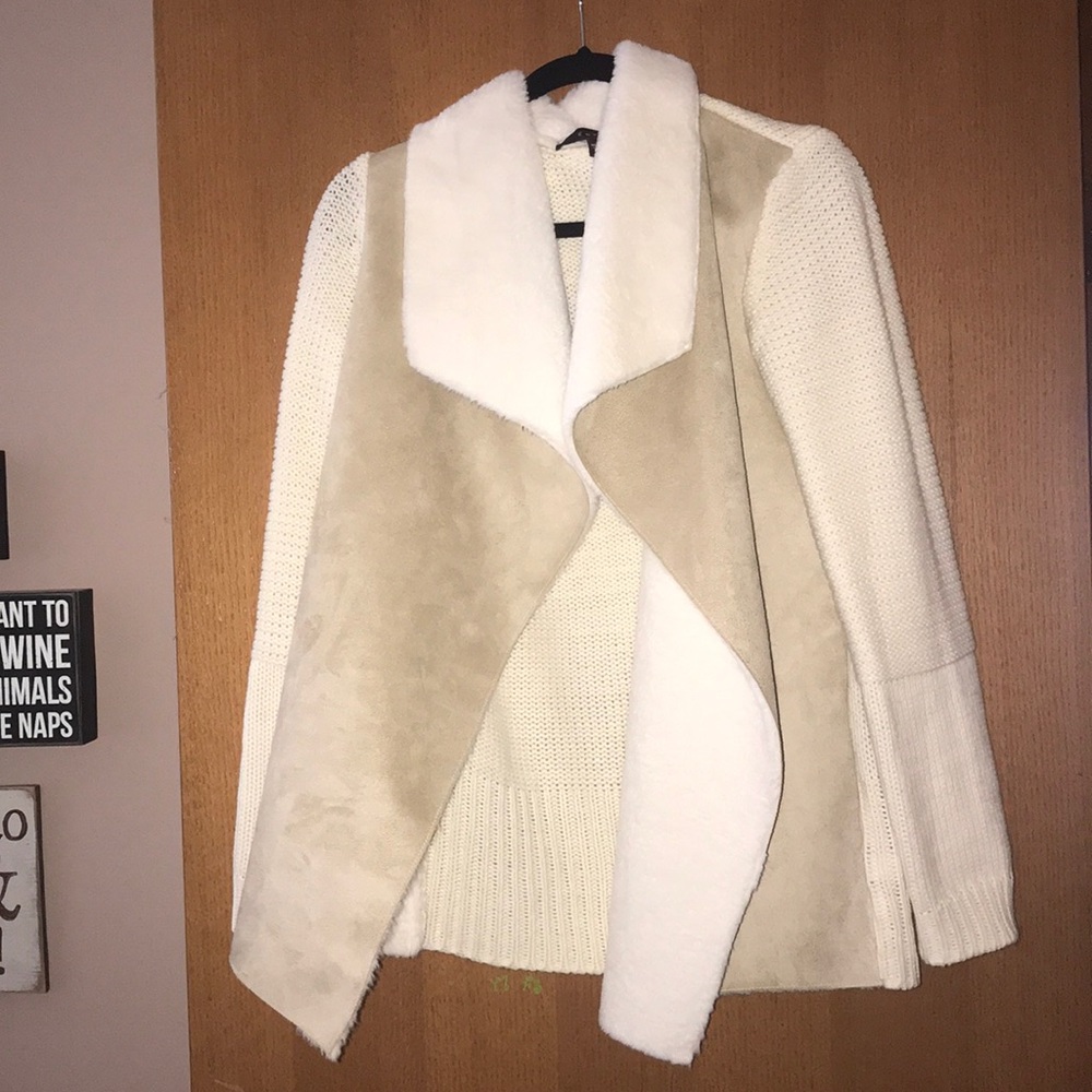 Size Medium creme cardigan sweater